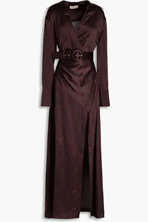 Nicholas Wrap-effect snake-print silk-satin gown - - US 2