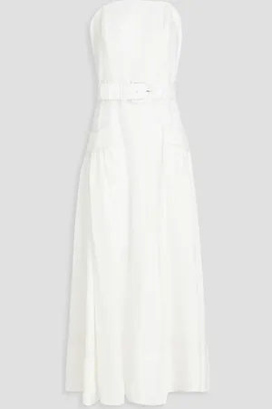 Nicholas Belted linen maxi dress - White - US 6