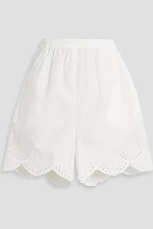 Loulou Studio Aurora broderie anglaise cotton shorts - White - XL