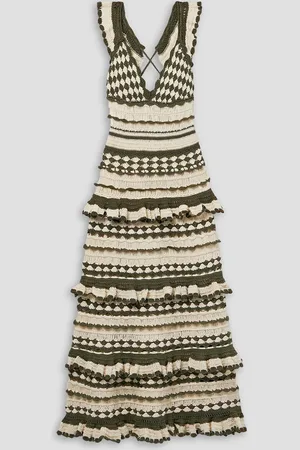 ZIMMERMANN Devi ruffled crocheted cotton midi dress - White - 3