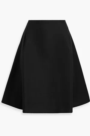 Khaite Farla pleated wool-blend felt skirt - - US 6