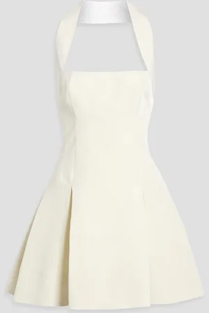 Khaite Hila pleated faille halterneck mini dress - White - US 6