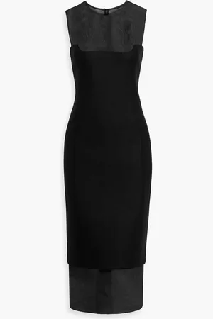 Khaite Dissa silk-organza and wool-blend midi dress - - US 6