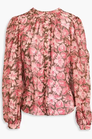 VERONICA BEARD Ashlynn floral-print silk-georgette blouse - Pink - US 4