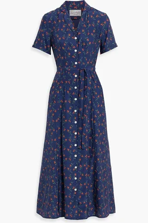 Harley Viera-Newton Maria printed silk midi dress - Blue - US 6