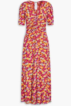 Diane von Furstenberg Koren reversible printed stretch-mesh midi dress - Purple - XXL