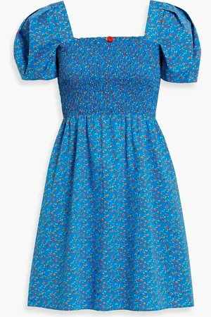Harley Viera-Newton Fromer shirred floral-print cotton-poplin mini dress - - US 2