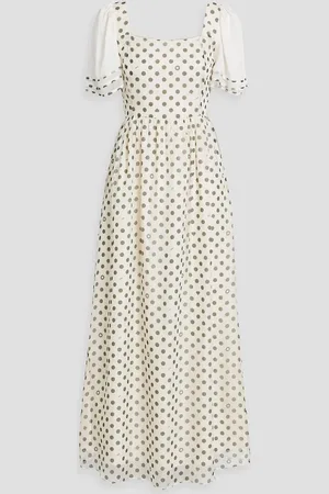 Harley Viera-Newton Fromer polka-dot silk-chiffon maxi dress - White - US 12