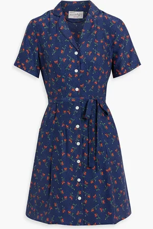 Harley Viera-Newton Maria printed silk mini shirt dress - Blue - US 6