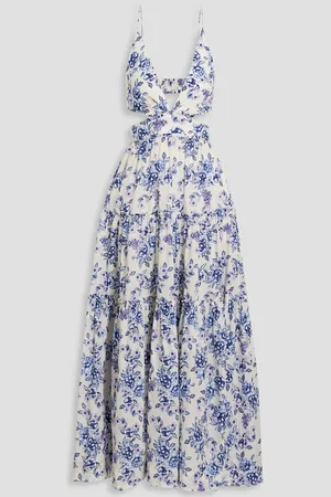Bec & Bridge Carla cutout floral-print cotton maxi dress - Blue - UK 8