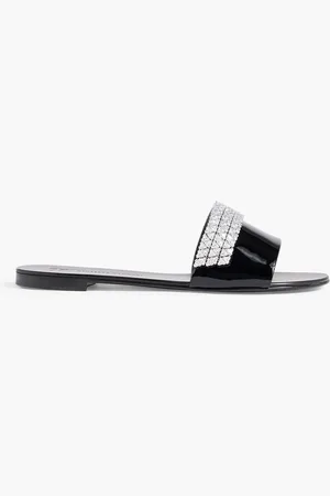 Giuseppe Zanotti Tesy crystal-embellished glossed slides - - EU 37