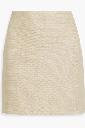 By Malene Birger Chambray linen-blend canvas mini skirt - Neutral - DE 34
