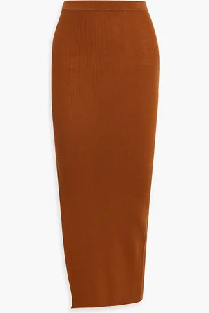 Rick Owens Ziggy ribbed wool-blend midi pencil skirt - Pink - M
