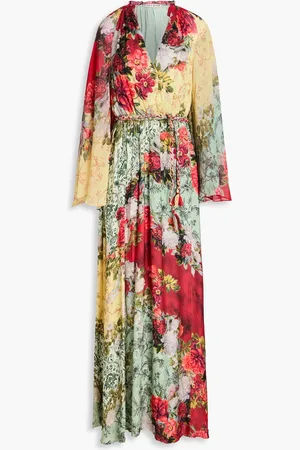 ALICE+OLIVIA Alice Olivia - Malinda chiffon-paneled floral-print twill maxi dress - - US 0