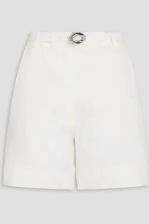 Nicholas Belted linen shorts - White - US 8