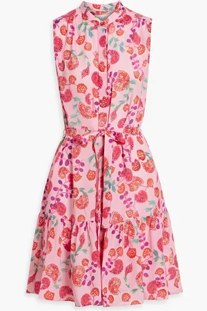 SALONI Tilly floral-print crepe de chine mini dress - - UK 12