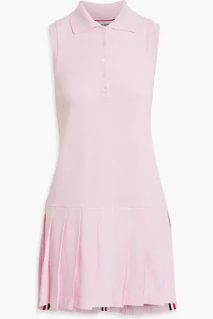 Thom Browne Pleated cotton-piqué mini dress - Pink - IT 36