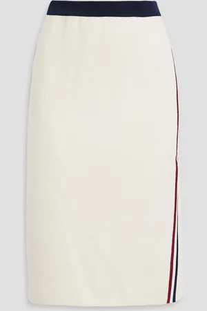 Thom Browne Striped wool-blend skirt - White - IT 36