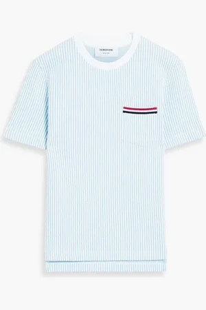 Thom Browne Ribbed cotton top - Blue - IT 38