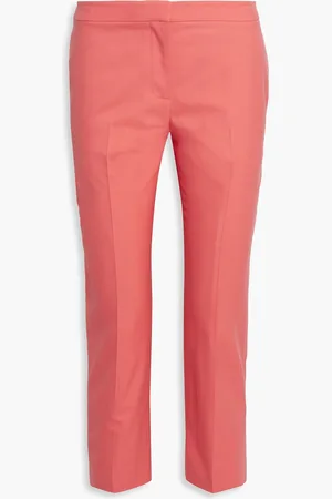 Alexander McQueen Cropped wool-twill straight-leg pants - Orange - IT 42
