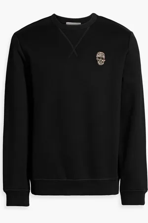 Alexander McQueen Crystal-embellished cotton-blend jersey sweatshirt - - S