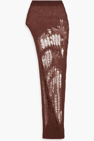 Rick Owens Spider Ziggy open-knit maxi pencil skirt - - XS