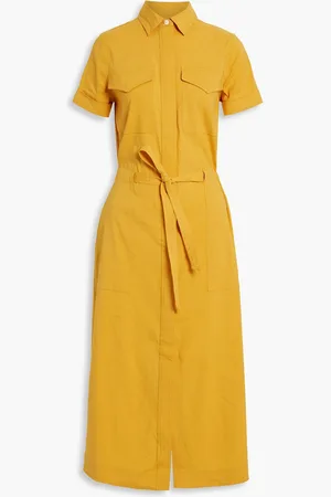 RAG&BONE Luna linen-blend midi dress - Yellow - M