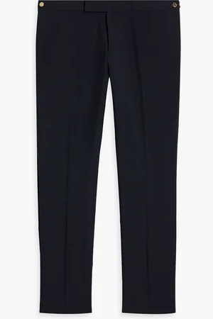Thom Browne Slim-fit striped wool-blend pants - Blue - 3