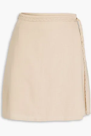 By Malene Birger Linen-blend mini wrap skirt - Neutral - DE 32
