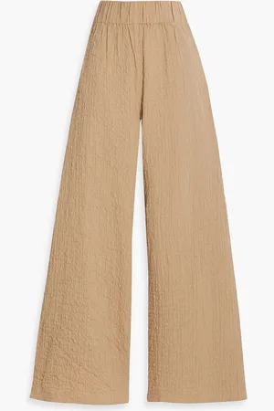 By Malene Birger Campine cotton-blend seersucker wide-leg pants - Neutral - DE 42