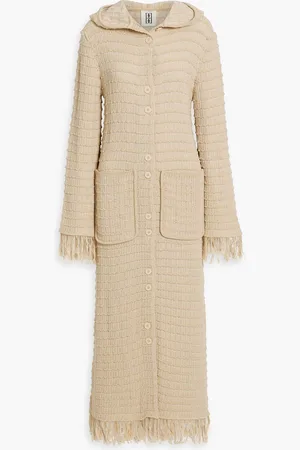 By Malene Birger Tallula frayed crocheted cotton-blend hooded cardigan - Neutral - S