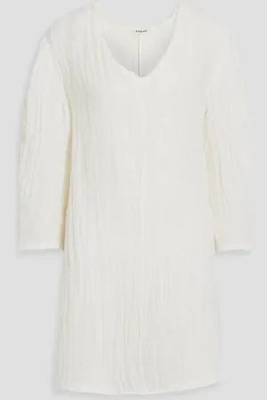 By Malene Birger Miya frayed linen-gauze mini dress - White - DE 36