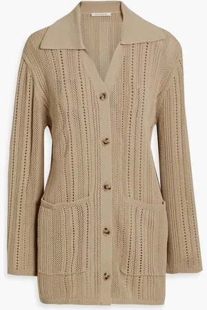 By Malene Birger Samina pointelle-knit cotton-blend cardigan - Neutral - L