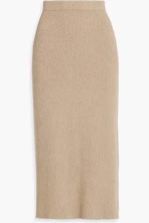By Malene Birger Kyra ribbed EcoVero™-blend midi skirt - Neutral - M
