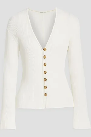 By Malene Birger Cirella ribbed cotton-blend cardigan - White - XS