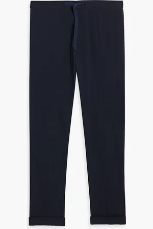 OFFICINE GENERALE Joseph tapered cotton-seersucker drawstring pants - Blue - IT 50