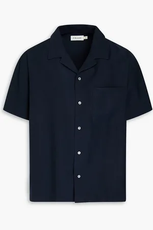 Frame Lyocell-blend twill shirt - Blue - L