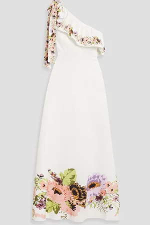 MIKAEL AGHAL One-shoulder floral-print cotton and linen-blend maxi dress - - US 10