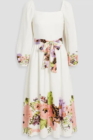 MIKAEL AGHAL Floral-print cotton and linen-blend midi dress - - US 10
