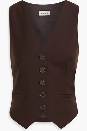 Simkhai Deb wool-crepe vest - Brown - US 0