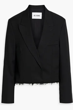RE/DONE Frayed cotton-canvas blazer - - L