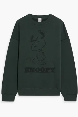 RE/DONE Oversized printed cotton-fleece sweatshirt - Green - M
