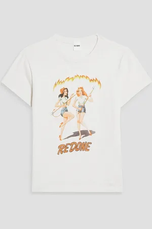 RE/DONE Printed cotton-jersey T-shirt - White - S