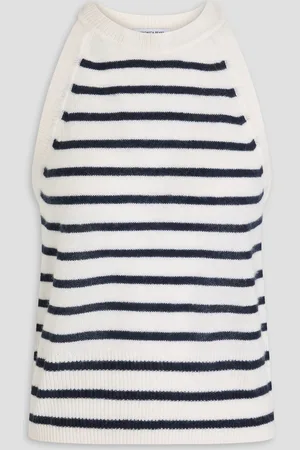 VERONICA BEARD Myrick striped cashmere top - White - M