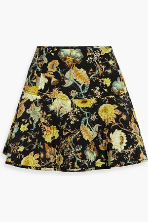 ULLA JOHNSON Ryla quilted floral-print silk mini skirt - - US 10
