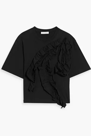 ULLA JOHNSON Aris ruffled cotton-jersey top - - M