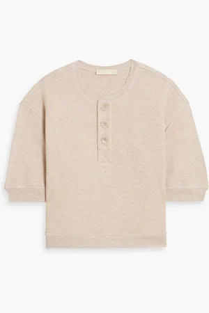 ULLA JOHNSON Blake French cotton-blend terry top - Neutral - M