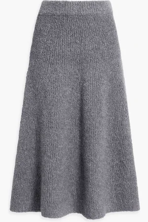 GABRIELA HEARST Cashmere and silk-blend bouclé midi skirt - Gray - L