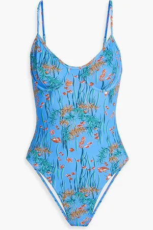 Harley Viera-Newton Printed underwired swimsuit - Blue - S