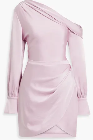 Simkhai Cameron one-shoulder satin-crepe mini dress - Pink - US 00